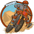 Motorcross dirtbike racing sahara safari icon