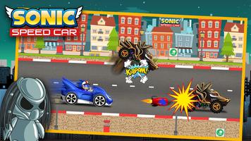 Speed Sonic Car Affiche