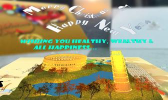 3D AR City Of Romance Card پوسٹر