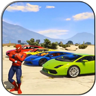 Hero Spiderman and Superman Car Game icône