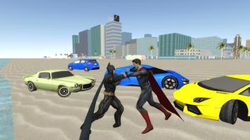 Hero Spiderman and Superman Car Game Affiche