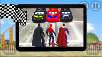Spider VS Superheroes Car Race Affiche