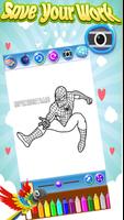Superhéroe para colorear Poster