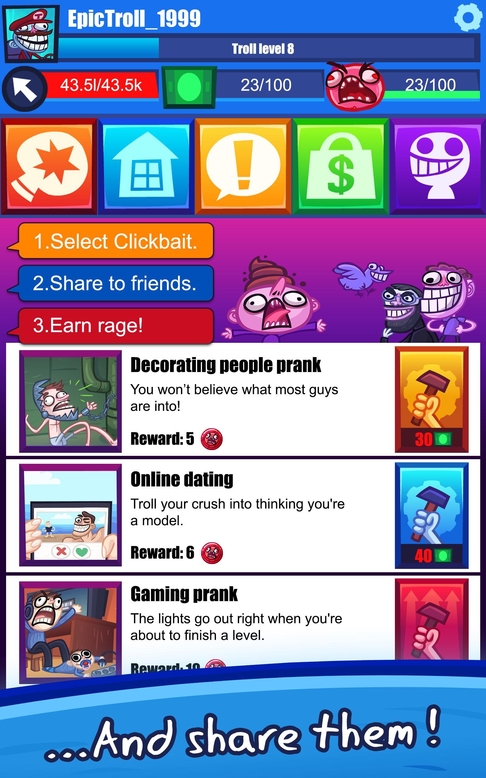 Troll Face Clicker Quest For Android Apk Download - troll face now half price roblox