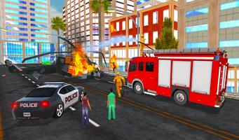 Firefighter Rescue Simulator 3D Affiche