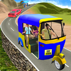 Stadt Tuk Tuk Auto Rikscha Taxi Treiber 3D Zeichen