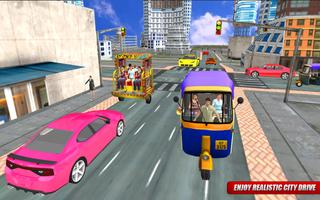 City Tuk Tuk Auto Rickshaw Taxi Driver 3D capture d'écran 2