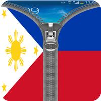 پوستر Philippines Flag Zipper Lock