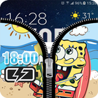 Zipper Lock Screen For Sponge Bob ikona