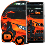 Sports Orange Car Theme иконка
