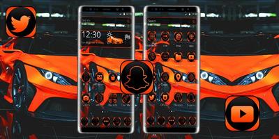 Sports Orange Car Theme screenshot 3