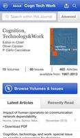 Cognition Technology and Work 海报