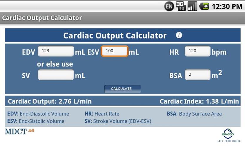 Mdct Cardiac Output Calculator For Android Apk Download