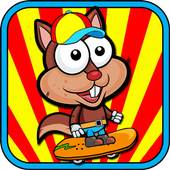Squirrel Skateboard Run icon