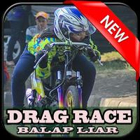 Drag Race Balap Liar Motor Plakat