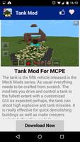 Tank MOD For MCPE capture d'écran 1