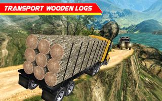 Cargo Truck Wood Transport Off Road Driving capture d'écran 3