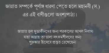 জান্নাত নিয়ে মহানবী (স) এর কথা
