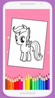 Cute Little Pony Coloring Book Affiche