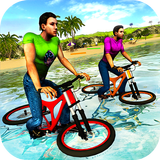 Water Surfer Floating BMX Bicycle Rider Racing