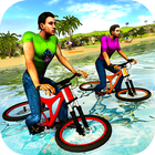 Water Surfer Floating BMX Bicycle Rider Racing icon