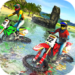 Beach Water Surfer Bike Racing