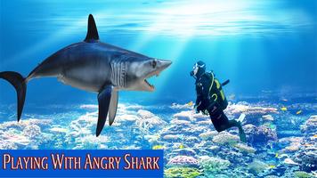 海洋動物大野生鯊魚。 海報