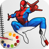 Download  Spider Superhero Coloring Book Pages for kids 