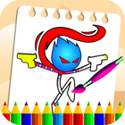 Stickman Hero Coloring Book Pages Draw and Paint icône