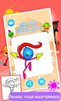 Stickman Hero Coloring Book Pages Draw and Paint capture d'écran 1