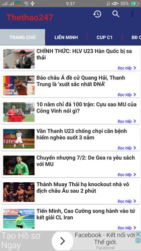 Download The thao 247 - Doc Bao thethao247 - Bao Bong Da 1.1.5 Android APK