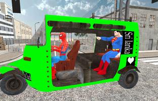 Spider Hero Tuk Tuk Rikshaw drift Parking poster