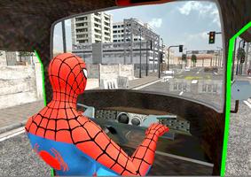 Spider Hero Tuk Tuk Rikshaw drift Parking screenshot 1