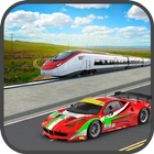 Train and car game icon