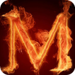 Fiery letter M live wallpaper