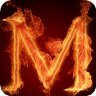 Fiery letter M icône