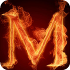Fiery letter M icon