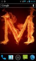 Fiery letter M poster