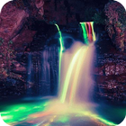 Neon waterfall live wallpaper أيقونة