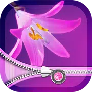 Pink Flower Zipper Lock Screen