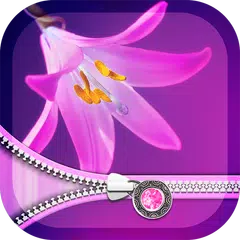 Pink Flower Zipper Lock Screen APK download