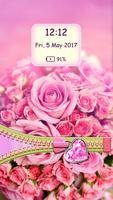 Pink Flower Zipper Lock Screen poster