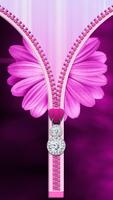 Pink Flower Zipper Lock Screen screenshot 3