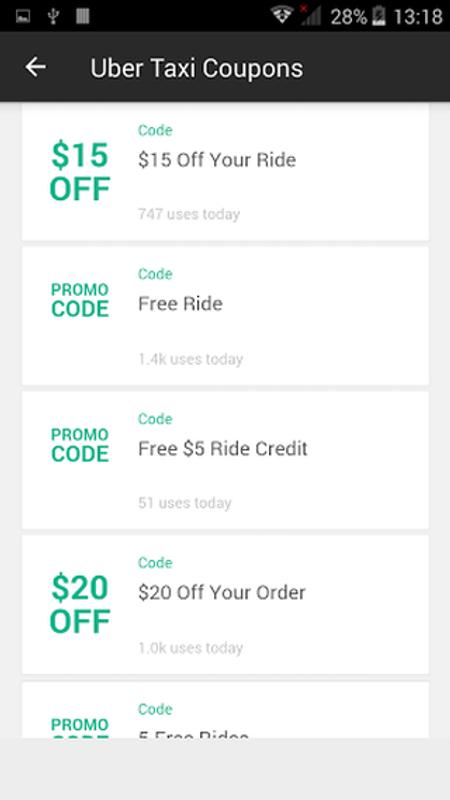 Taxi discount coupons