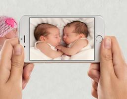 Twin Baby Photo Frames Cartaz