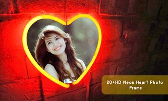 Neon Heart Photo Frame पोस्टर