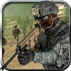 Lone commando sniper shooter icon