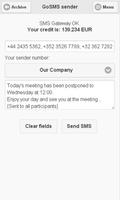 GoSMS-sender capture d'écran 2