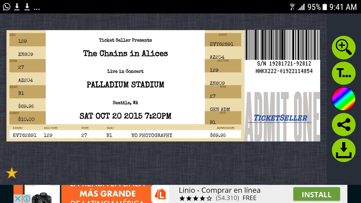 Fake Concert Ticket Generator & Ticket Maker for Android - APK Download1422 x 800