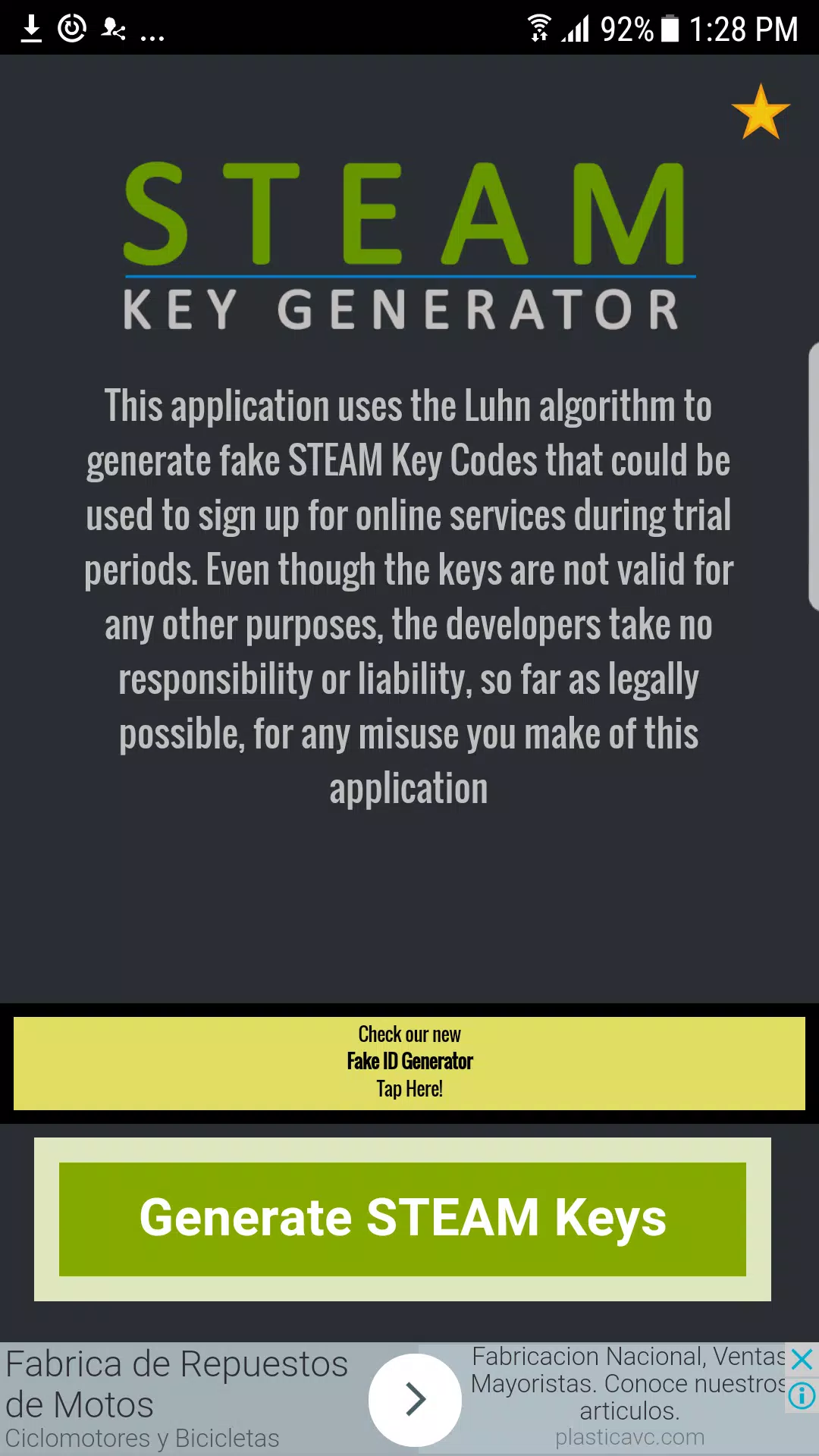 FAKE Steam Key Generator APK für Android herunterladen